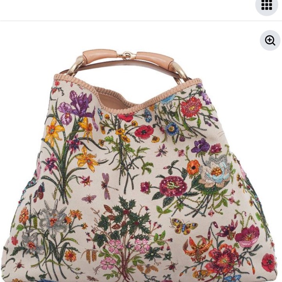 Rare authentic gucci sequin floral shoulder bag extra large - Picture 2 of 7